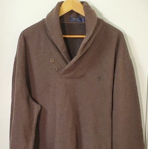 Polo raised shawl neck collar sweater XLT